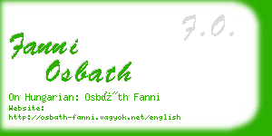 fanni osbath business card